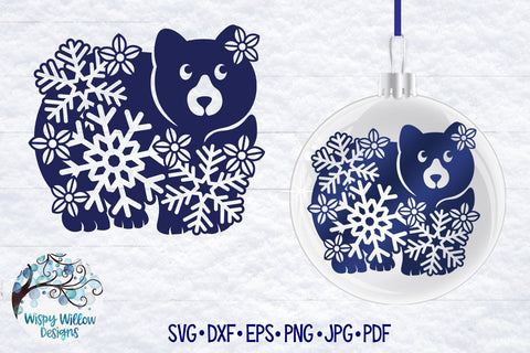 Winter Bear SVG SVG Wispy Willow Designs 