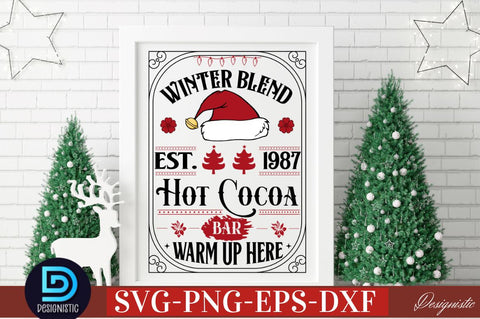 Winter Blend est. 1987 hot cocoa bar warm up here SVG SVG DESIGNISTIC 