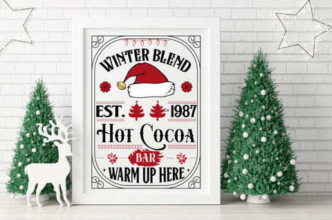 Winter Blend est. 1987 hot cocoa bar warm up here SVG SVG DESIGNISTIC 