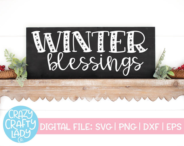 Winter Blessings | Christmas SVG Cut File SVG Crazy Crafty Lady Co. 