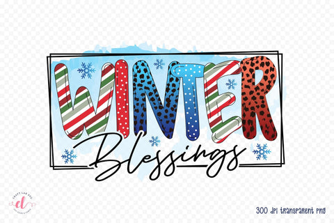 Winter Blessings PNG Sublimation Sublimation CraftLabSVG 