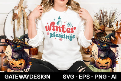 Winter Blessings Retro design SVG designmaster24 