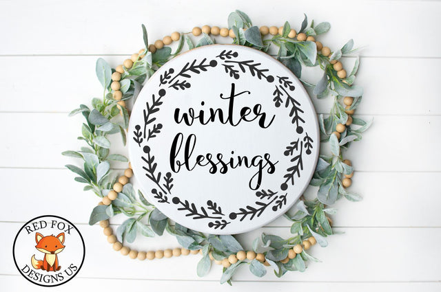 Winter Blessings SVG | Christmas SVG Files | SVG PNG DXF SVG RedFoxDesignsUS 