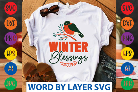 Winter Blessings SVG CUT FILE SVG Rafiqul20606 