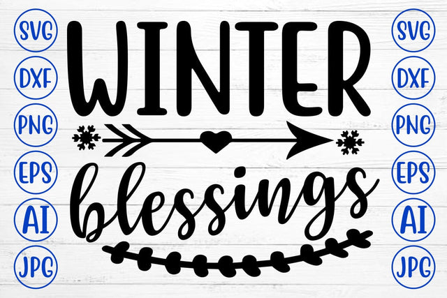 WINTER BLESSINGS SVG Cut File SVG Syaman 