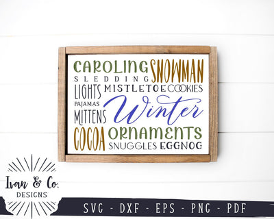Winter Bucket List SVG Files | Farmhouse Christmas SVG | Holidays SVG | Winter SVG | Cricut | Silhouette | Commercial Use | Digital Cut Files (1078090556) SVG Ivan & Co. Designs 