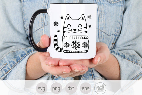 Winter Cat SVG, Cat in Sweater svg, Christmas Cat svg SVG Lynda M Metcalf 