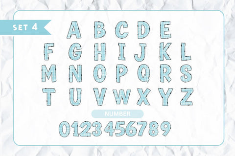 Winter Doodle Alphabet Bundle with Hand Drawn Clipart Font Regulrcrative 