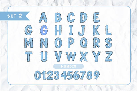 Winter Doodle Alphabet Bundle with Hand Drawn Clipart Font Regulrcrative 