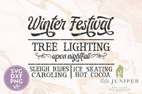 Winter Festival SVG, Christmas Tree Lighting Sign SVG SVG LilleJuniper 