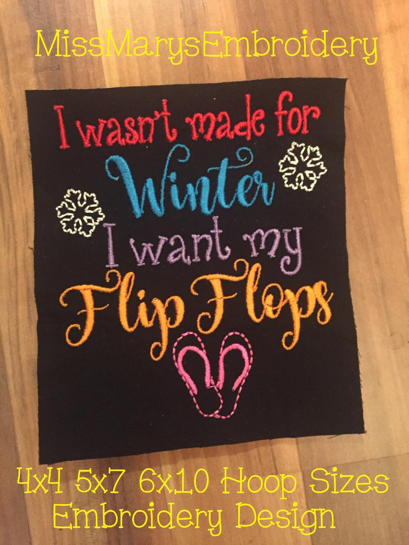 Winter Flip Flops Embroidery Embroidery/Applique MissMarysEmbroidery 