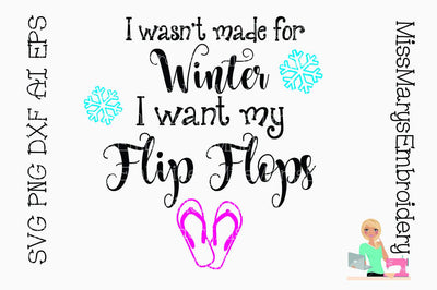 Winter Flip Flops SVG MissMarysEmbroidery 
