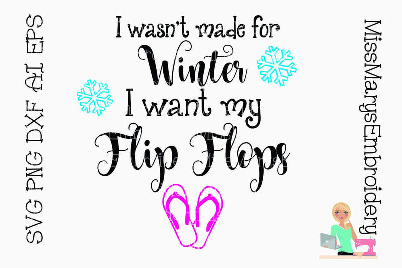 Winter Flip Flops SVG MissMarysEmbroidery 