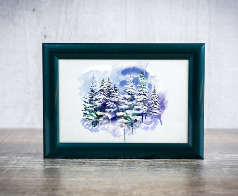 Winter Forest Watercolor Sublimation Clipart PNG JPG Sublimation nikola 