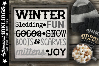 Winter Fun Collage SVG SVG Whimsical Inklings 