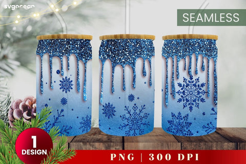 Winter Glitter Can Glass Bundle | PNG | 16 Oz | 20 Oz Libbey Glass SVG SvgOcean 
