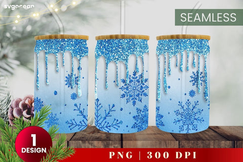 Winter Glitter Can Glass Bundle | PNG | 16 Oz | 20 Oz Libbey Glass SVG SvgOcean 