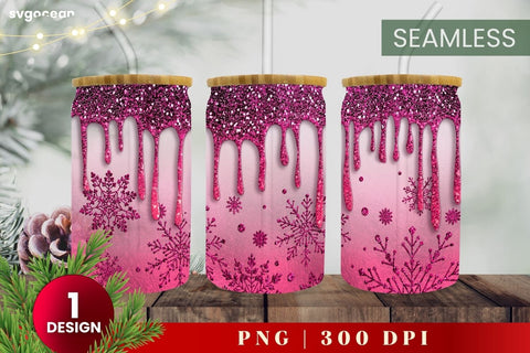 Winter Glitter Can Glass Bundle | PNG | 16 Oz | 20 Oz Libbey Glass SVG SvgOcean 