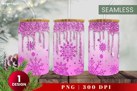 Winter Glitter Can Glass Bundle | PNG | 16 Oz | 20 Oz Libbey Glass SVG SvgOcean 