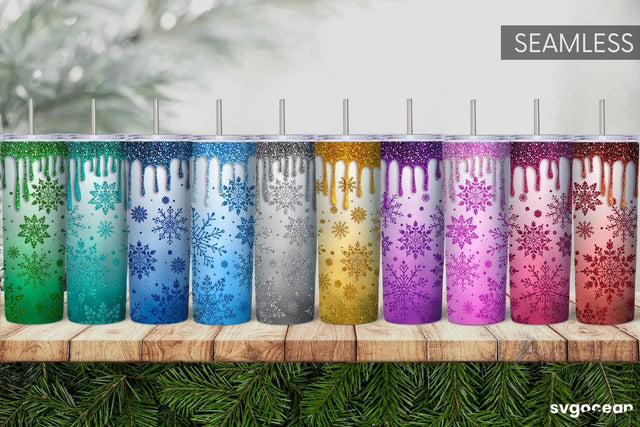 Winter Glitter Tumbler Sublimation | Shimmer | Tumbler 20oz Sublimation SvgOcean 