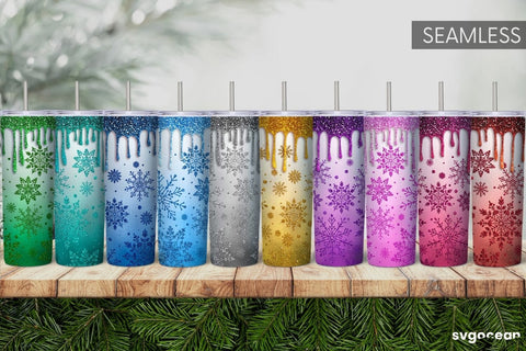 Winter Glitter Tumbler Sublimation | Shimmer | Tumbler 20oz Sublimation SvgOcean 