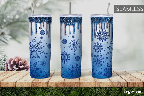 Winter Glitter Tumbler Sublimation | Shimmer | Tumbler 20oz Sublimation SvgOcean 