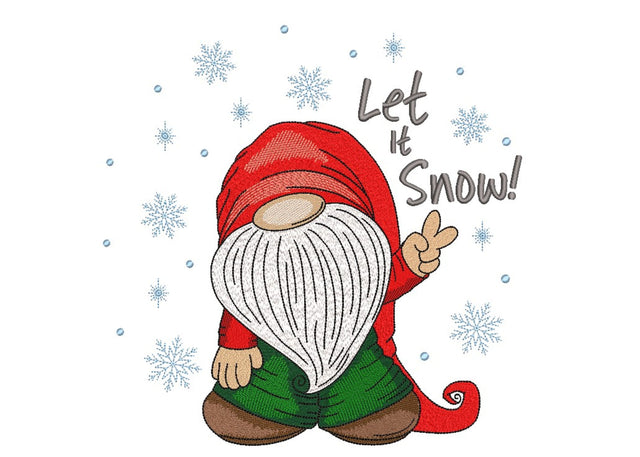 Winter Gnome Embroidery Design, Let it Snow Embroidery File, 4 sizes, Instant Download Embroidery/Applique DESIGNS Nino Nadaraia 