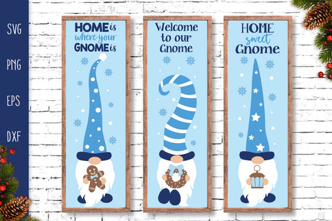 Winter Gnomes Porch Signs Bundle, Vertical Welcome Door Signs SVG Cutting Files, Gnomes Porch Signs Svg SVG SvgMonkeys 