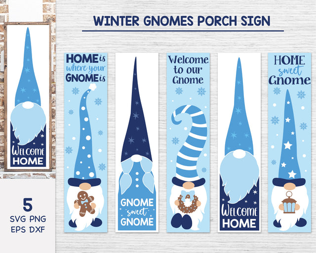 Winter Gnomes Porch Signs Bundle, Vertical Welcome Door Signs SVG Cutting Files, Gnomes Porch Signs Svg SVG SvgMonkeys 