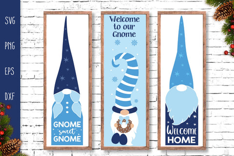 Winter Gnomes Porch Signs Bundle, Vertical Welcome Door Signs SVG Cutting Files, Gnomes Porch Signs Svg SVG SvgMonkeys 