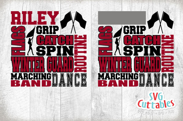 Winter Guard svg - Color Guard Subway Art - svg - dxf - eps - png - Cut File - Template - Silhouette - Cricut - Digital Download SVG Svg Cuttables 