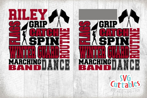 Winter Guard svg - Color Guard Subway Art - svg - dxf - eps - png - Cut File - Template - Silhouette - Cricut - Digital Download SVG Svg Cuttables 