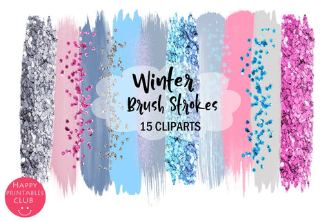Winter Holiday Brush Strokes Clipart-Christmas Brush Strokes SVG Happy Printables Club 
