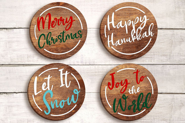 Winter Holiday Circle Set SVG File Cutting Template SVG Designed by Geeks 