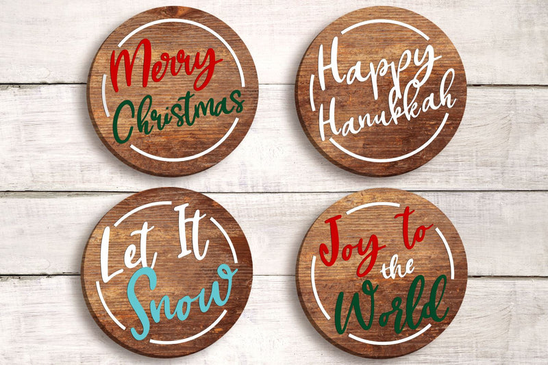 Winter Holiday Circle Set SVG File Cutting Template SVG Designed by Geeks 