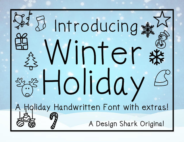Winter Holiday Font Design Shark