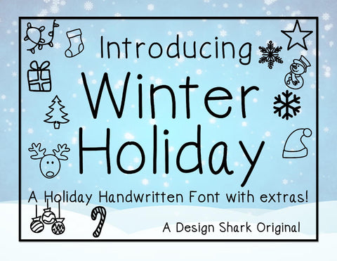 Winter Holiday Font Design Shark 