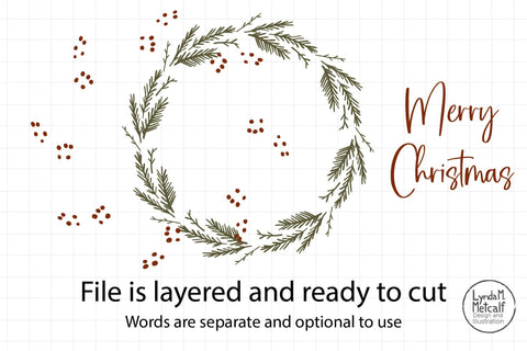 Winter Holiday Frame SVG, Merry Christmas Wreath SVG SVG Lynda M Metcalf 