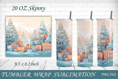 Winter holiday tumbler wrap, Christmas tumbler 20 oz Sublimation AnastasiyaArtDesign 