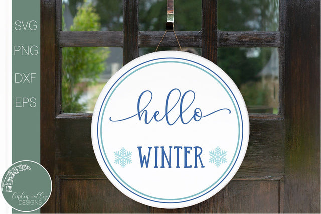 Winter Home Round Sign SVG-Farmhouse Winter SVG SVG Linden Valley Designs 