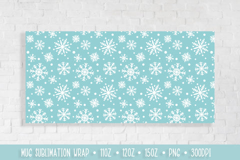 Winter Ice Blue Mug Sublimation Design. Mug Wrap Sublimation Vera Fedorova 