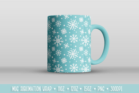 Winter Ice Blue Mug Sublimation Design. Mug Wrap Sublimation Vera Fedorova 
