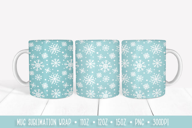 Winter Ice Blue Mug Sublimation Design. Mug Wrap Sublimation Vera Fedorova 