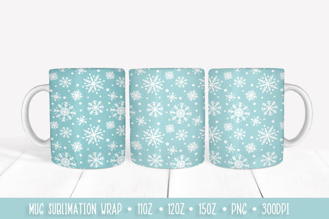 Winter Ice Blue Mug Sublimation Design. Mug Wrap Sublimation Vera Fedorova 