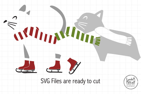 Winter Ice Skating Cat SVG SVG Lynda M Metcalf 
