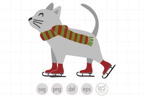 Winter Ice Skating Cat SVG SVG Lynda M Metcalf 