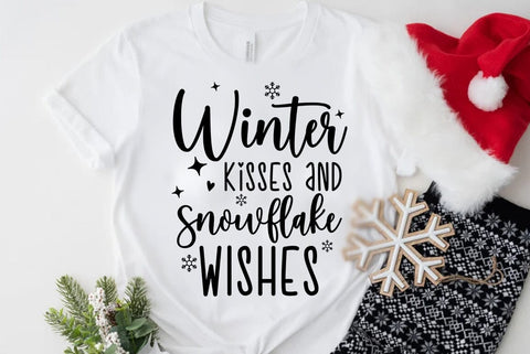 Winter kisses and snowflake wishes, Christmas SVG SVG FiveStarCrafting 
