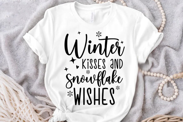 Winter kisses and snowflake wishes, Christmas SVG SVG FiveStarCrafting 