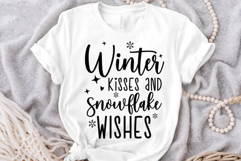 Winter kisses and snowflake wishes, Christmas SVG SVG FiveStarCrafting 