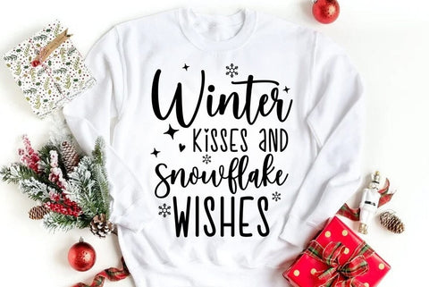 Winter kisses and snowflake wishes, Christmas SVG SVG FiveStarCrafting 